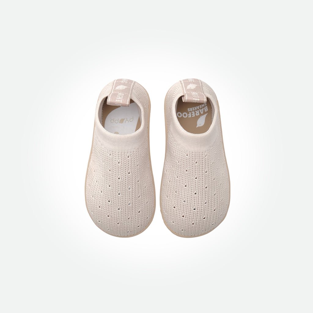 Gallop Sneaker Breezy Holes Series - Grey On Beige - Pyopp Barefoot