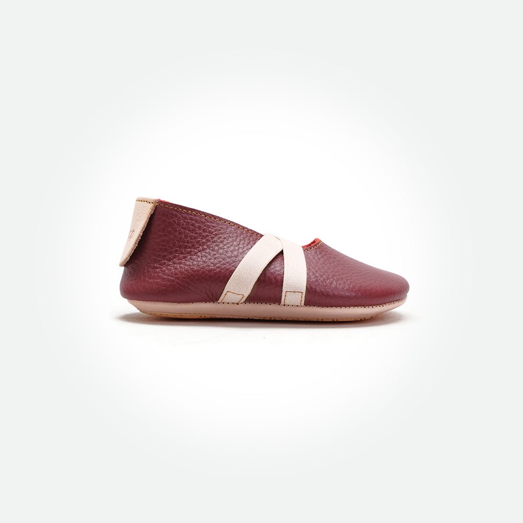 Baby Mary Jane Ballet - Burgundy - Pyopp Barefoot