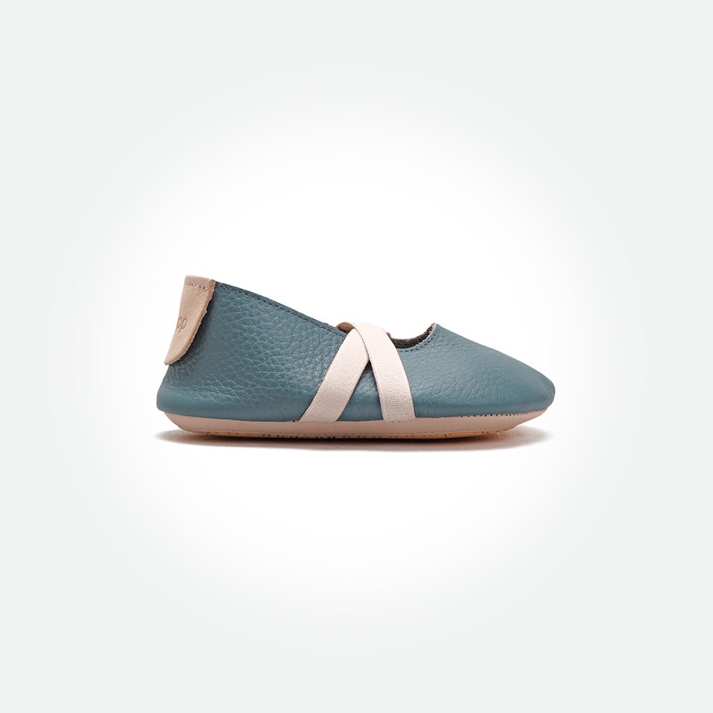 Baby Mary Jane Ballet - Turquoise - Pyopp Barefoot