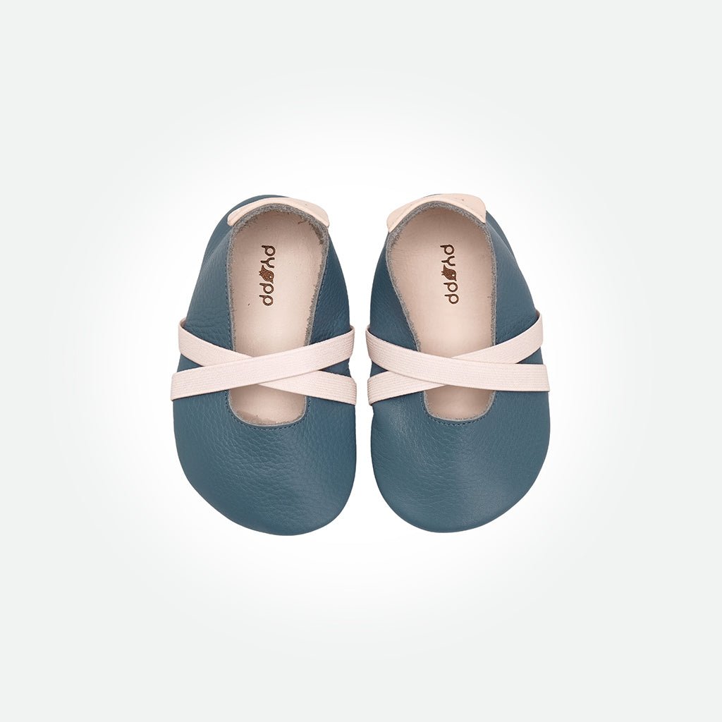 Baby Mary Jane Ballet - Turquoise - Pyopp Barefoot